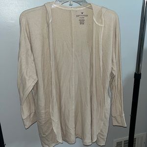 American Eagle beige hooded cardigan